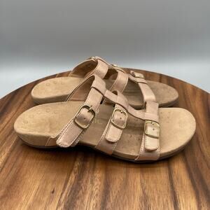 Vionic Misa Sandals Womens Size 8 Rose Gold Casual Comfort Walking Shoes Slides